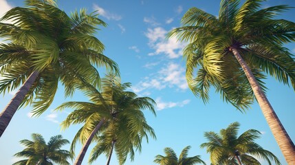 Fototapeta na wymiar Large Tropic Palm Trees Shapes Cutout Background