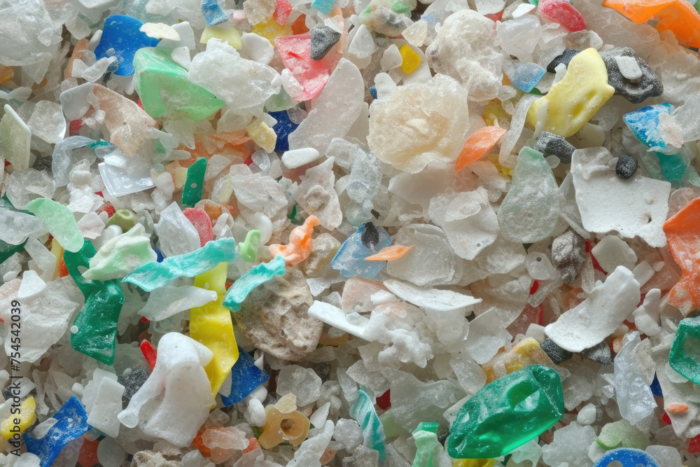 Poster pile of trash with many different colors