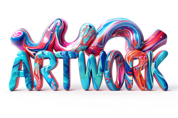 Verspieltes und lebendiges Logotyp "ARTWORK" mit Farbspritzern