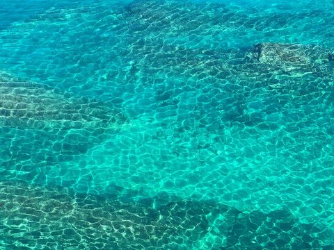 Blue clear water ocean paradise lagoon.