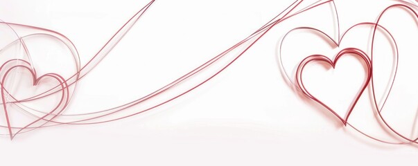 thin red ribbon in the shape of a heart