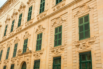 Fototapeta na wymiar View of old building with windows in city