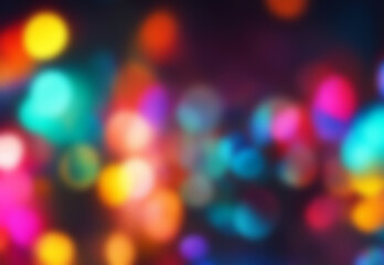 Colorful abstract defocused bokeh lights on dark background