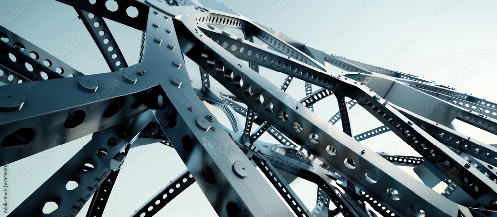 Aufkleber detailed view of a metal structure with multiple holes closely spaced, creating a patterned design.