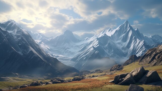 Mountain Landscape Background 8K 4K Photorealistic