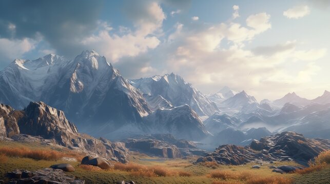 Mountain Landscape Background 8K 4K Photorealistic