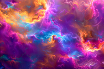 Obraz na płótnie Canvas Vibrant cosmic dance of colors across a celestial canvas, invoking a dreamscape nebula