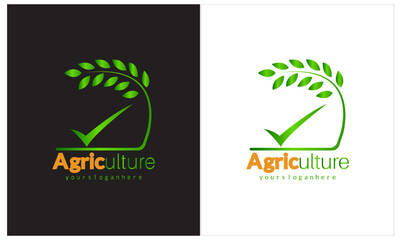 Vector eco green farm circle logo vector vintage icon flat farm logo