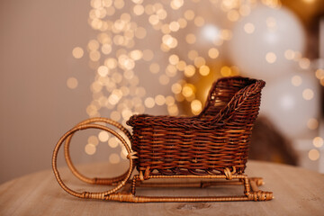 decorative small sleigh for gifts and surprises. Christmas decoration