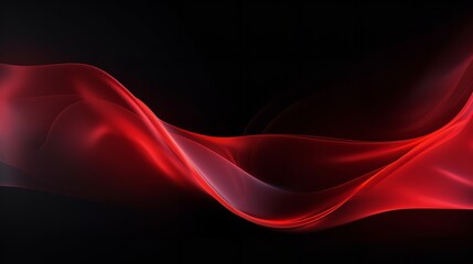 Red Glowing Abstract Color Gradient Wave Shape