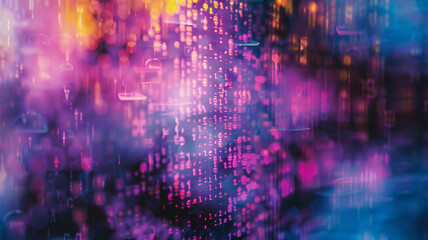 Software background. Software source code software background. Using Software. Big data database app. Shallow depth of field, selective focus effect. Purple violet color. Website programming code