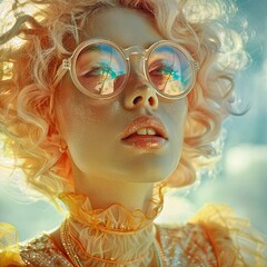 Sun-Kissed Elegance: A Model's Dreamy Pastel Daydream