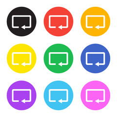 vector loop icon button in multiple colours collection for media music player