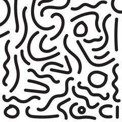 vector black random hand drawn doodle pattern for background, wallpaper, packaging, wrapping paper, etc.