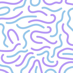 vector purple and blue random hand drawn doodle pattern for background, wallpaper, packaging, wrapping paper, etc.