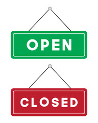 vector open and closed signs