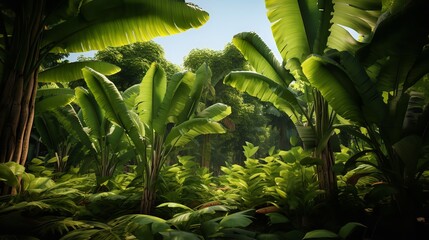 Wallpaper of Various Tropical Trees - Banana Palms