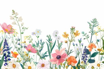 Obraz na płótnie Canvas Floral banner design featuring a collection of spring flowers Perfect for mother's day or any celebratory occasion