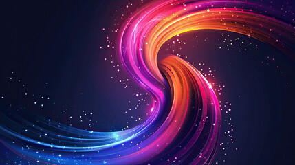 Obraz premium colorful neon light logo , Mockup for your logo. Futuristic smoke. 