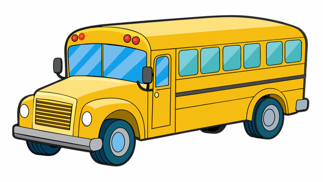 School Bus Vector Art Illustration