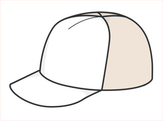 Baby Hat Technical Drawing, Flat Sketch, Vector illustration. Baby clothing collection, baby BEANIE design.