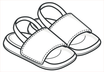 Baby accessories, baby collection designs, design template, technical drawing flat sketch vector illustration