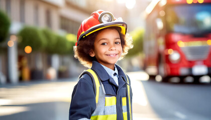 Kind als Feuerwehrmann 
