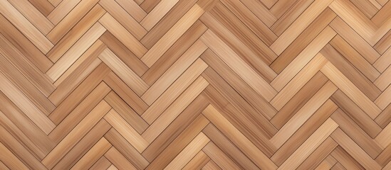 This image shows a detailed close-up view of a light brown wood floor laid in a herringbone pattern. The seamless parquet texture highlights the intricate design and natural beauty of the wood.