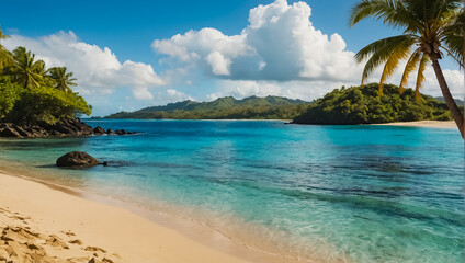Gorgeous beach on Fiji island  travel