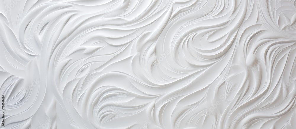 Poster detailed view of a white wall with subtle wavy lines running horizontally, creating a textured wallp