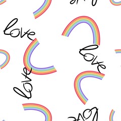 Abstract pride seamless lgbtq rainbow pattern for fabrics and linens and summer party accessories