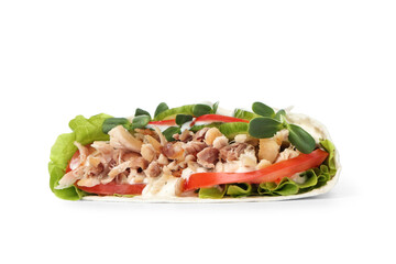 Tasty doner kebab isolated on white