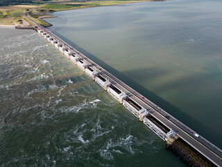 Sea barrier protection, Zeeland, The Netherlands - 754569253