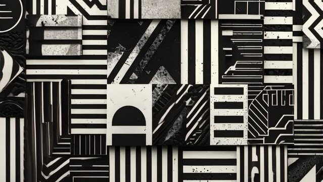 Black History Month concept featuring a geometric composition with bold shapes and patterns.