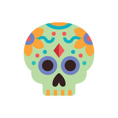 Day of the Dead Holiday Skull icon vector