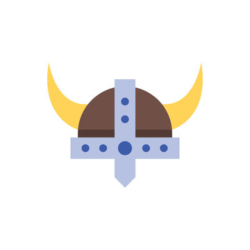 Viking Warrior Helmet icon vector