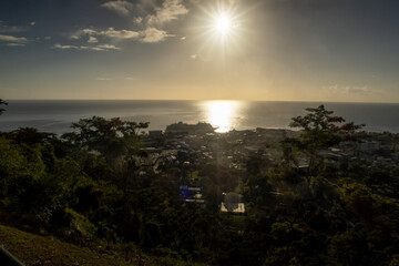 Looking down from the hills onto Roseau in Dominica