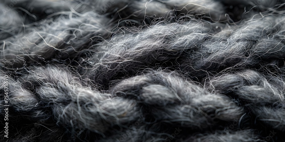 Poster close-up view of wool texture with focus on patterns and details. concept wool texture, patterns, de