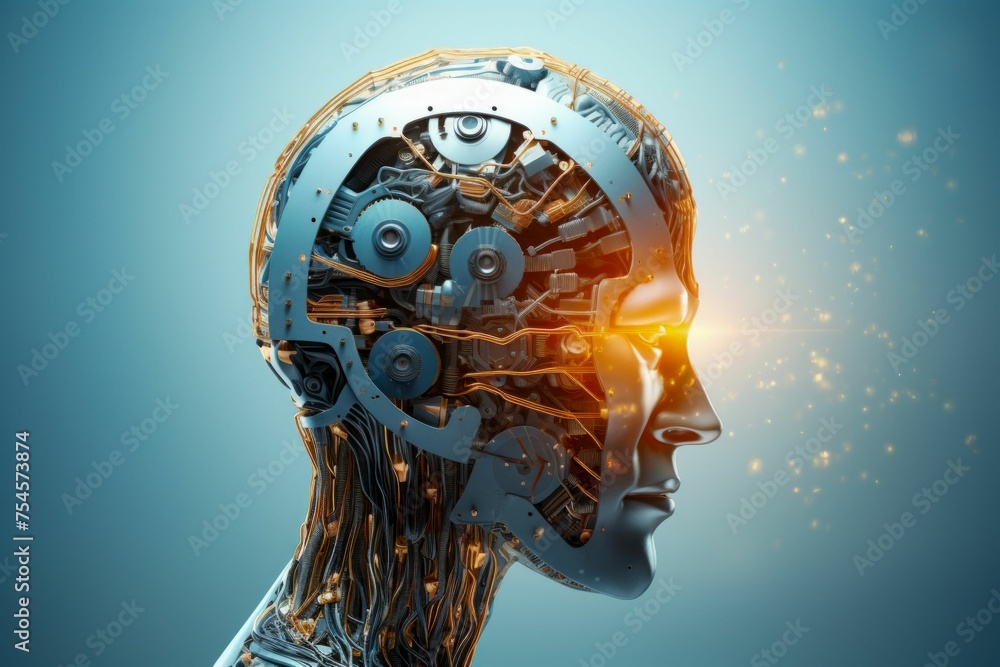 Poster advanced robotics and artificial intelligence concept. generative ai