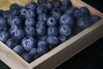 photo of Fresh blueberries on background