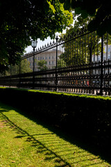 Large metal fence of the Burggarten Park in Vienna