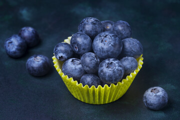photo of Fresh blueberries on background