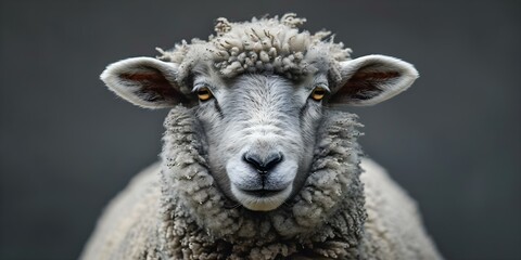 Obraz premium Exquisite Unique Breed Sheep with Striking Markings Emphasized. Concept Sheep Breeds, Unique Markings, Exquisite, Rare Breeds, Livestock