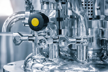 Chemical laboratory equipment, equipment for pharmaceutical production  equipment close-up,...