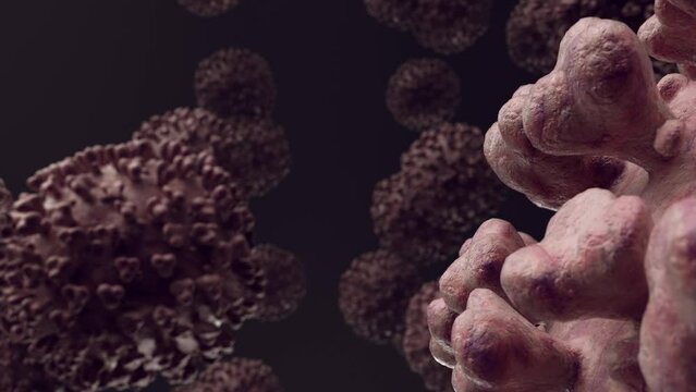 Covid-19 Virus Corona Virus Coronavirus Variant microscopic view, 3D Render