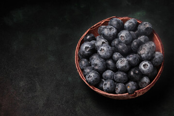 photo of Fresh blueberries on background