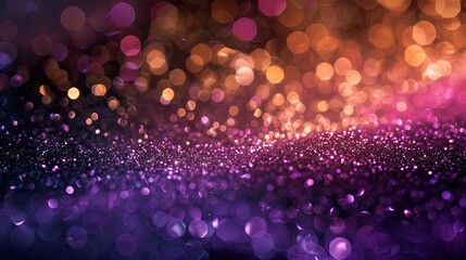 gold and purple abstract glitter confetti bokeh background 