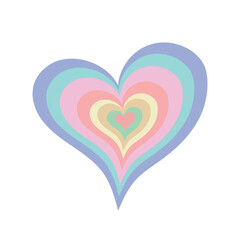 Colorful flat vector heart illustration. Heart emoji isolated  on white background. Flat minimal design element for web or prints. Colorful hearts icons set, icons, buttons or design elements.  