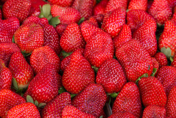 Bunch of fresh summer strawberries