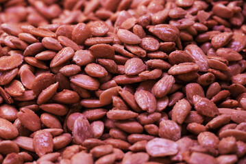 Caramelised peanuts for sale in a candy shop